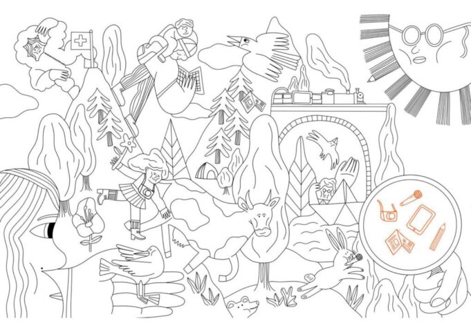 Coloriage en vertraut: Télé Laded Le Dessin Créé Avec L'iste Alice Alice Piaggio

