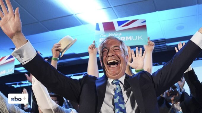 Nigel Farage Steht vor dem des Grossen -Abgrocks

