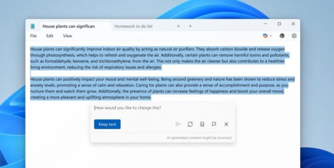 Notepad, Lack- und Anpassungswerkzeuge Werden um Ki-FeaturesergänZt

