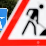 Sperrung Äiner Fahrspur Wegen Baustelle