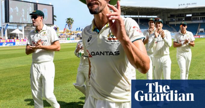 Grausamer Mitchell Starc Rechtschreibung Eine Reise, um sich an die Reise der australischen Schlagmänner zu erinnern. Australisches Cricket -Team

