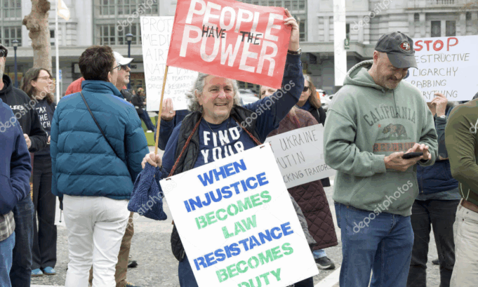 Proteste im März 2025 in San Francisco gegen Korruption. Massenproteste blieben bis heute aus. Sheila2002