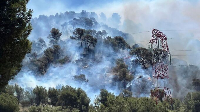 Waldbrand Imsüden Franklicis Nocht (Nichgelörut)

